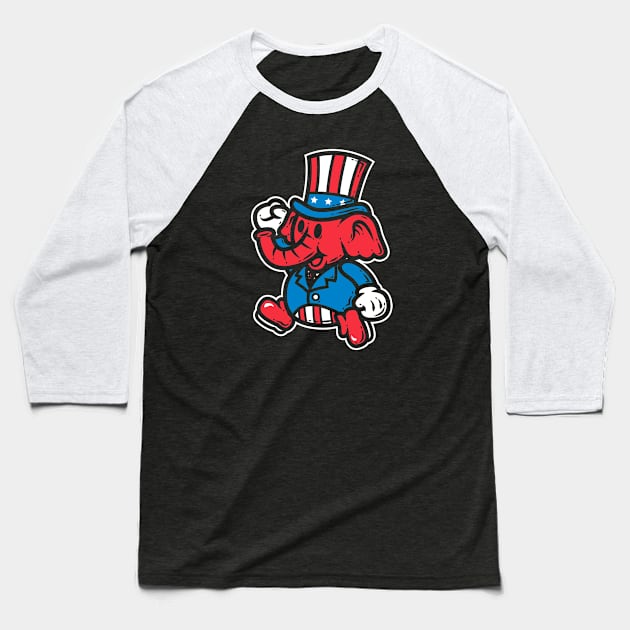 Republican Jump Baseball T-Shirt by krisren28